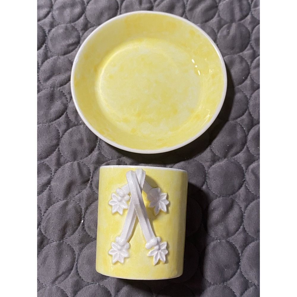 VNTG Bassanello Italian ceramic demitasse espresso cup/saucer set.Mid Century